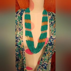 π With $25 Dollar Purchase! Turquoise color seed bead necklace